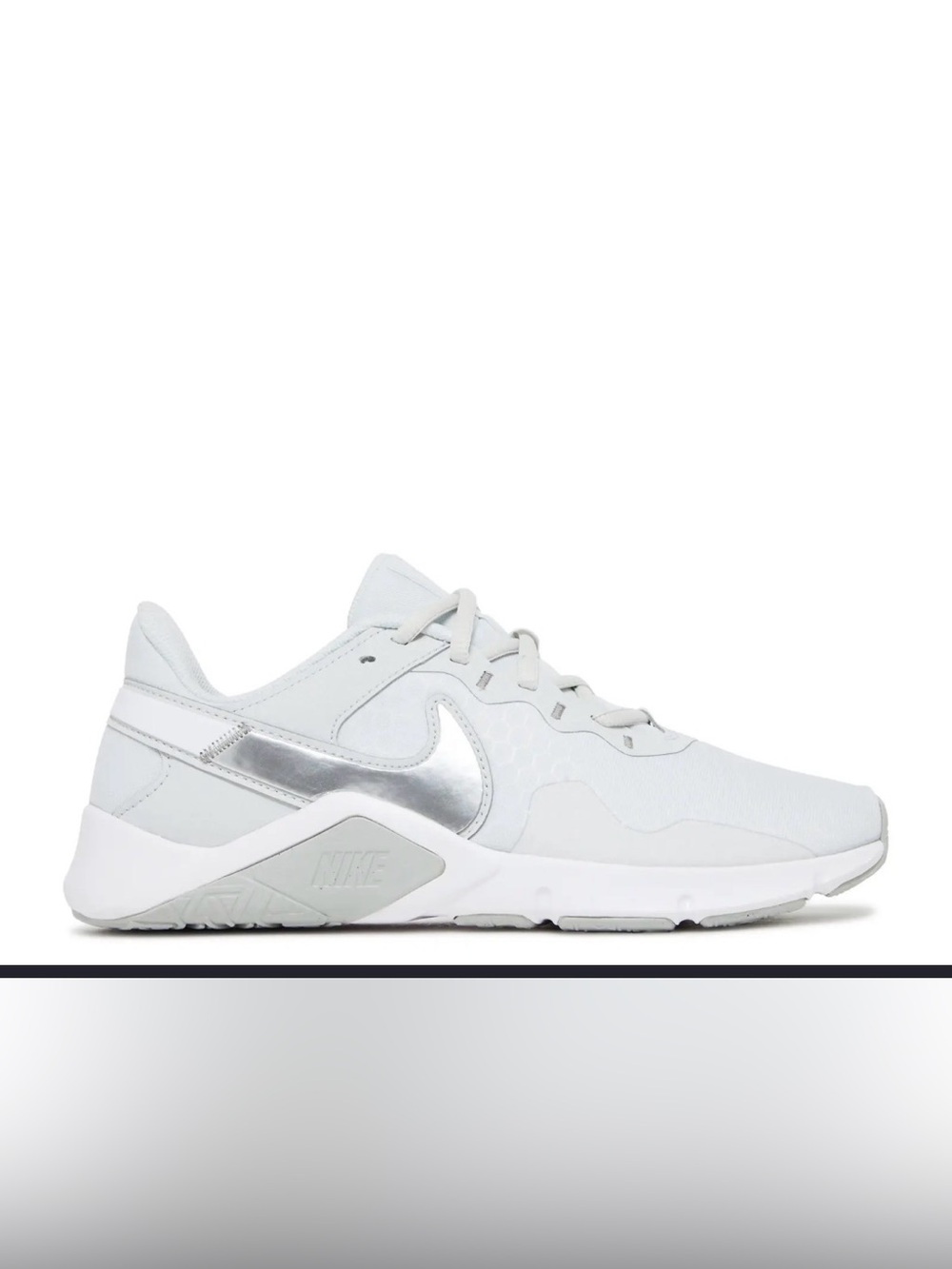 Nike Women's LEGEND ESSENTIAL 2 'PHOTON DUST METALLIC SILVER' - Picture 1 of 9